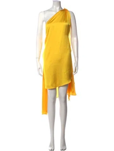 Pre-owned Baobab One-shoulder Mini Dress In Yellow