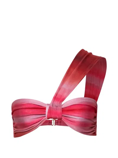 Baobab One-shoulder Ruched Bikini Top In Pink