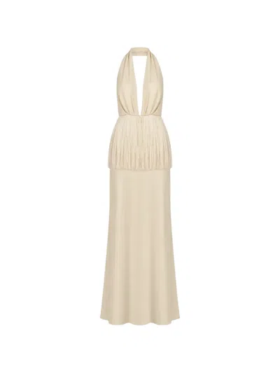 Baobab Paloma Fringe-detail Maxi Dress In White