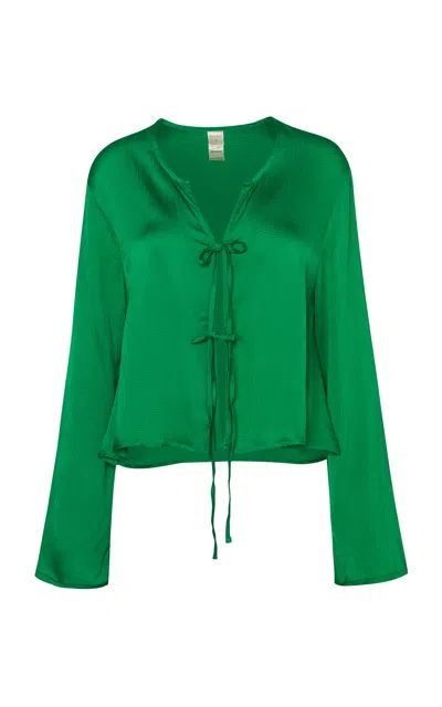 Baobab Parma Tie-front Top In Green