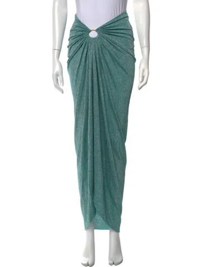 Pre-owned Baobab Patterned Long Skirt In Green/metallic