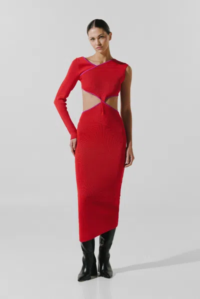 Baobab Pepa Midi Dress In Red