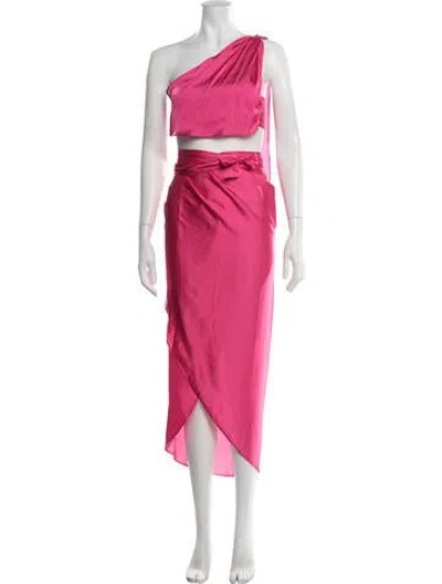 Pre-owned Baobab Pleated Accents Skirt Set In Pink