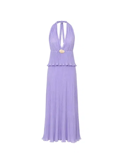 Baobab Pleated Merida Maxi Dress In Purple