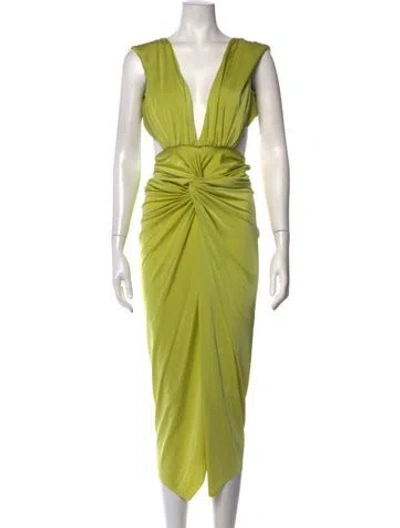 Pre-owned Baobab Plunge Neckline Midi Length Dress W/ Tags In Green