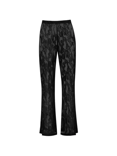 Baobab Porto Flared Lace Trousers In Black