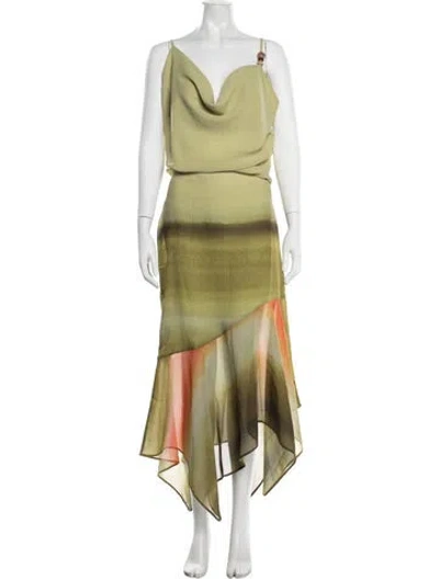 Pre-owned Baobab Printed Beaded Accents Skirt Set W/ Tags In Green