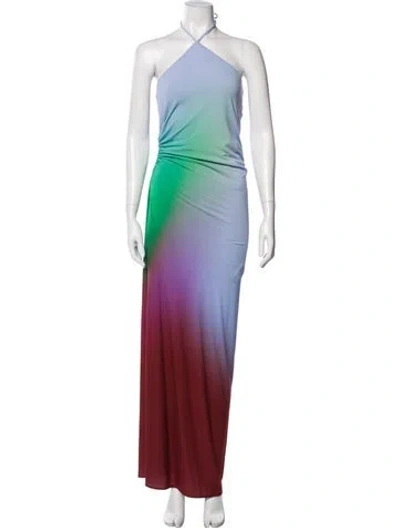 Pre-owned Baobab Printed Long Dress In Blue
