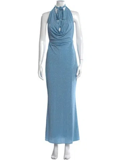 Pre-owned Baobab Printed Long Dress In Blue