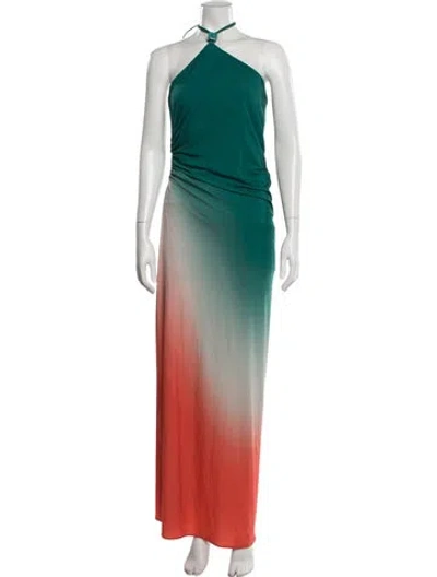 Pre-owned Baobab Printed Long Dress In Green