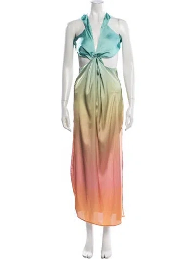 Pre-owned Baobab Printed Long Dress In Orange