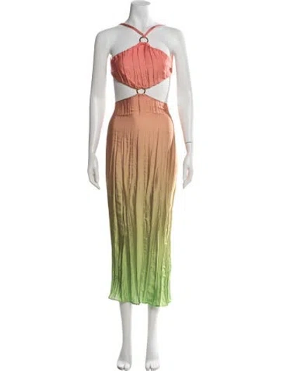 Pre-owned Baobab Printed Long Dress In Orange
