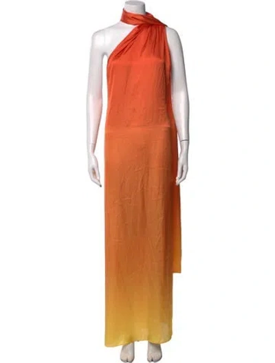 Pre-owned Baobab Printed Long Dress In Orange
