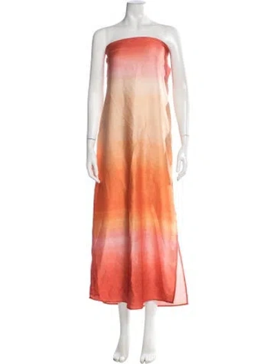 Pre-owned Baobab Printed Long Dress In Orange