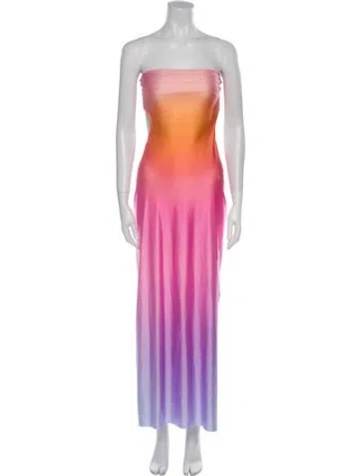 Pre-owned Baobab Printed Long Dress In Pink