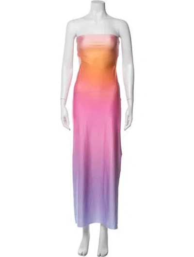 Pre-owned Baobab Printed Long Dress In Pink
