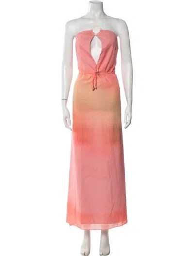 Pre-owned Baobab Printed Long Dress In Pink