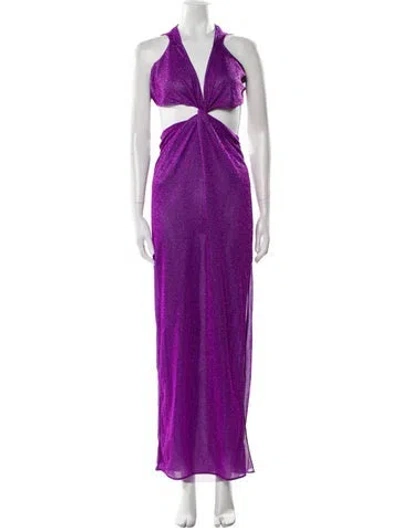 Pre-owned Baobab Printed Long Dress In Purple