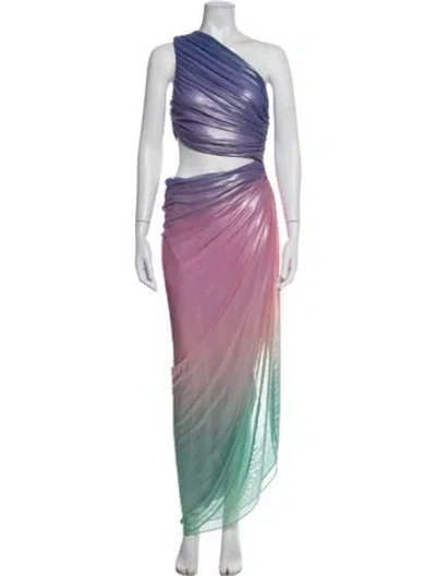 Pre-owned Baobab Printed Long Dress In Purple