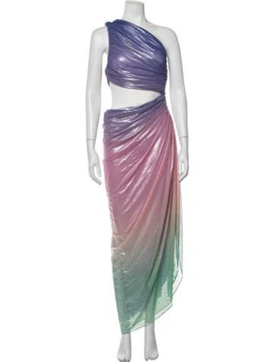 Pre-owned Baobab Printed Long Dress In Purple