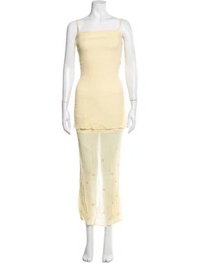 Pre-owned Baobab Printed Long Dress In Yellow
