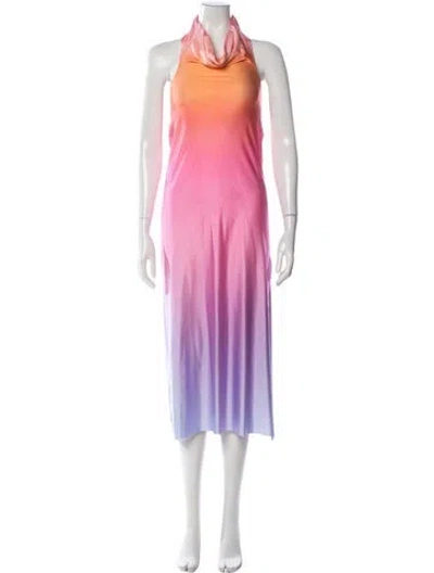 Pre-owned Baobab Printed Midi Length Dress In Pink