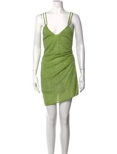 Pre-owned Baobab Printed Mini Dress In Green