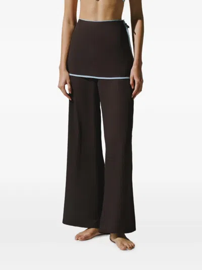 Baobab Renata Overlay-skirt Trousers In Brown