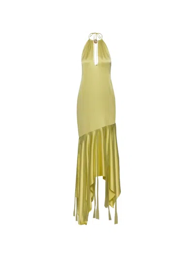 Baobab Resin-embellished Asymmetrical Dress In Green
