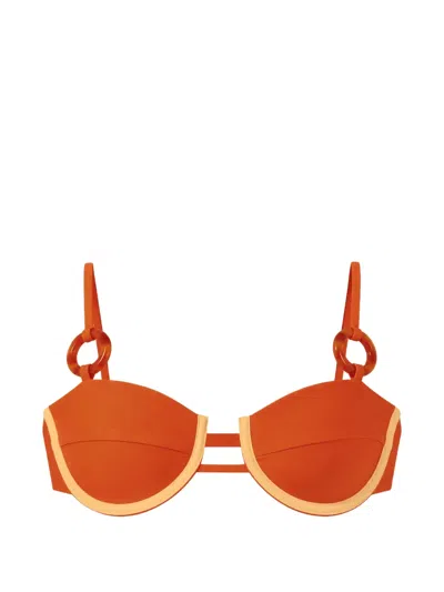 Baobab Roa Ring-detail Bikini Top In Orange