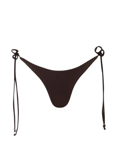 Baobab Roma Ribbed Bikini Bottoms In Brown