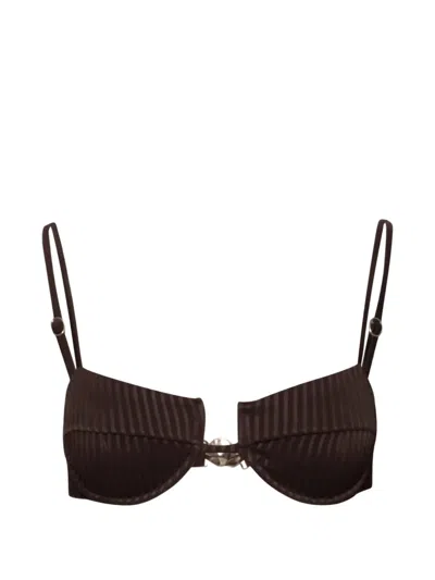 Baobab Roma Textured Underwire Bikini Top In Brown