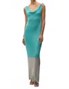 Baobab Sarai Maxi Dress In Aqua/silver In Blue