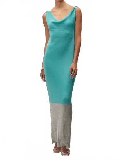 Baobab Sarai Maxi Dress In Aqua/silver In Blue