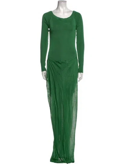Pre-owned Baobab Scoop Neck Long Dress In Green