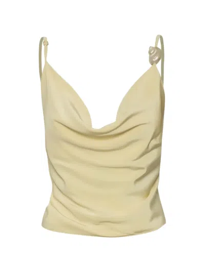 Baobab Shell-detail Draped Tank Top In Neutral
