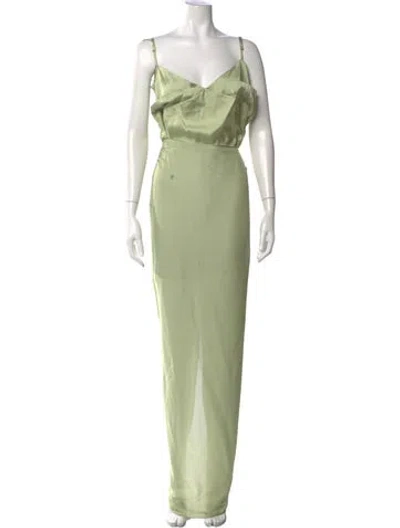 Pre-owned Baobab Square Neckline Mini Dress In Green