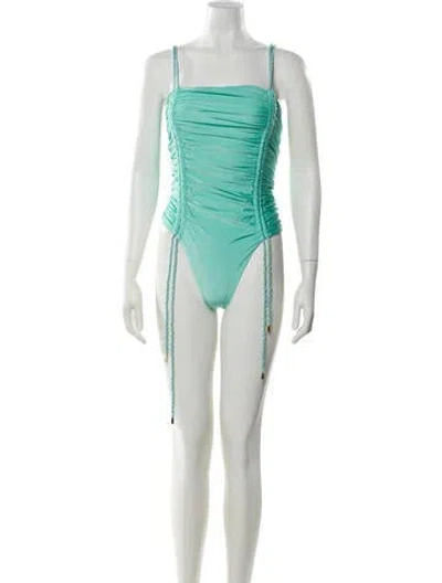 Pre-owned Baobab Square Neckline Sleeveless Bodysuit In Green