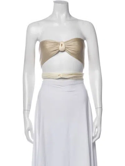 Pre-owned Baobab Strapless Crop Top W/ Tags In White