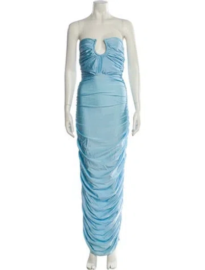 Pre-owned Baobab Strapless Knee-length Dress In Blue