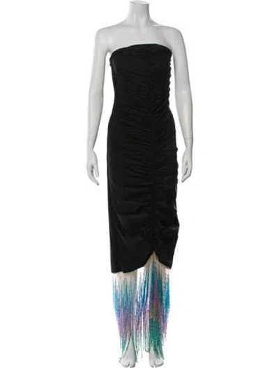 Pre-owned Baobab Strapless Long Dress In Black