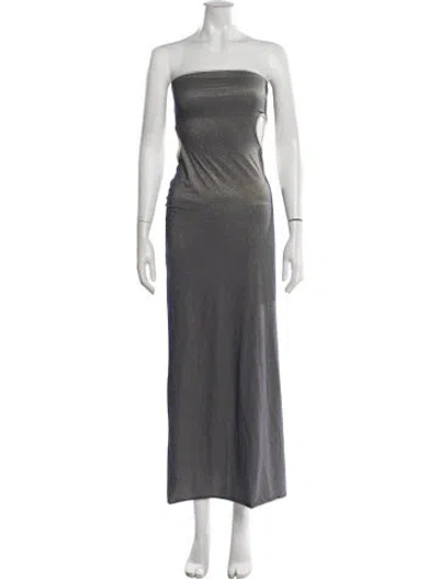 Pre-owned Baobab Strapless Long Dress In Blue