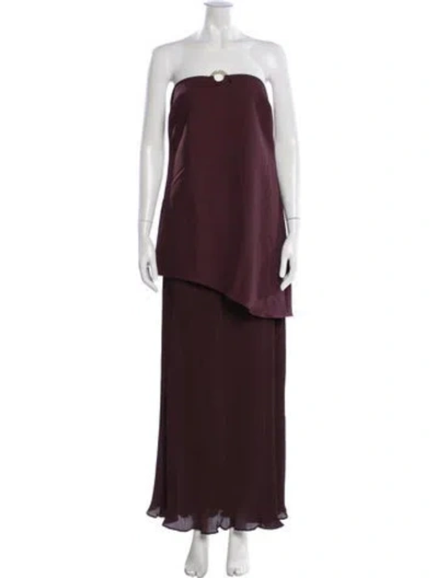 Pre-owned Baobab Strapless Long Dress In Burgundy