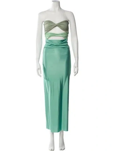 Pre-owned Baobab Strapless Long Dress In Green
