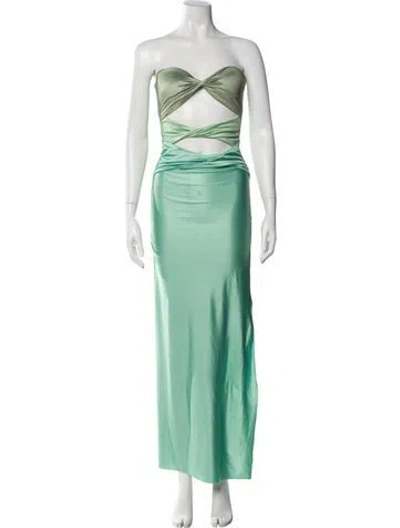 Pre-owned Baobab Strapless Long Dress In Green