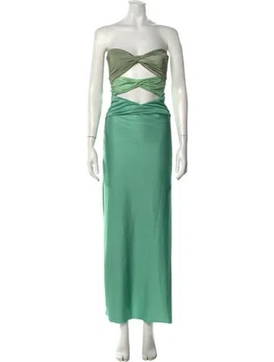 Pre-owned Baobab Strapless Long Dress In Green