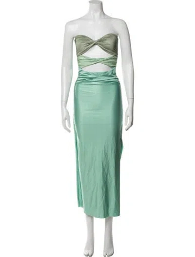Pre-owned Baobab Strapless Long Dress In Green