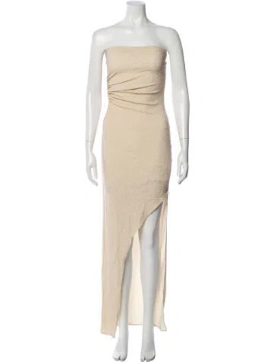 Pre-owned Baobab Strapless Long Dress In Neutral