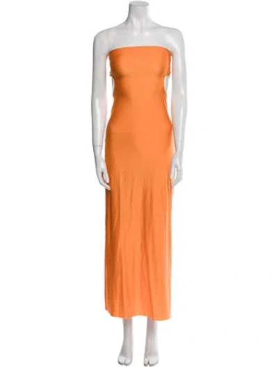 Pre-owned Baobab Strapless Long Dress In Orange