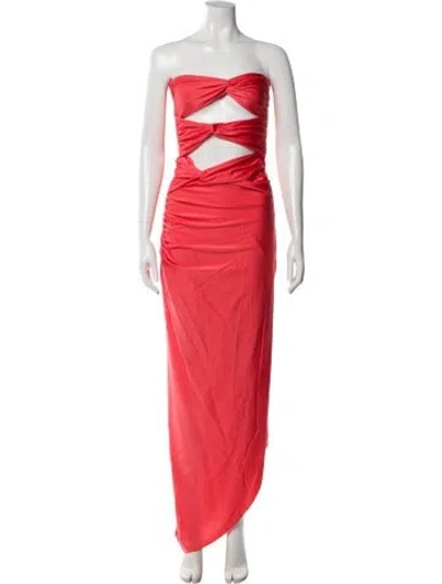 Pre-owned Baobab Strapless Long Dress In Orange